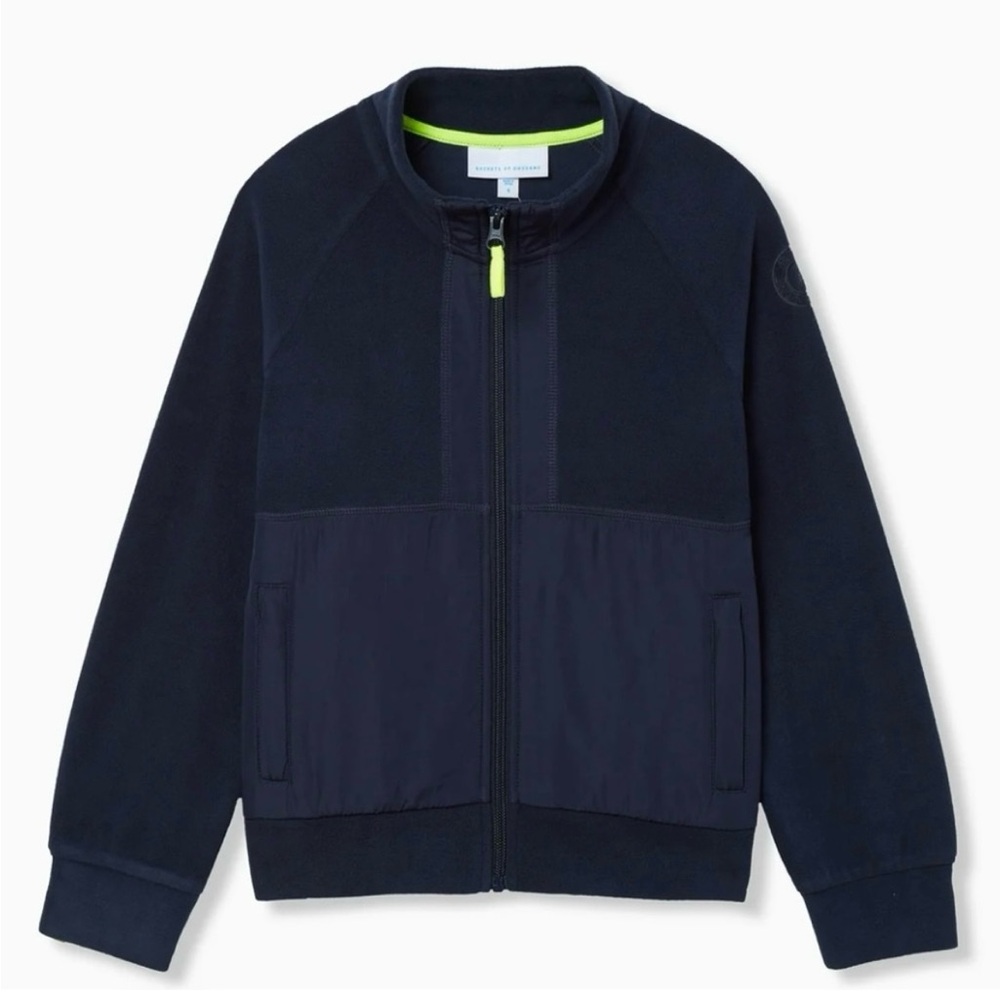 Rockets of Awesome Seamed Zip Up Track Jacket Navy Blue Boys Size 14